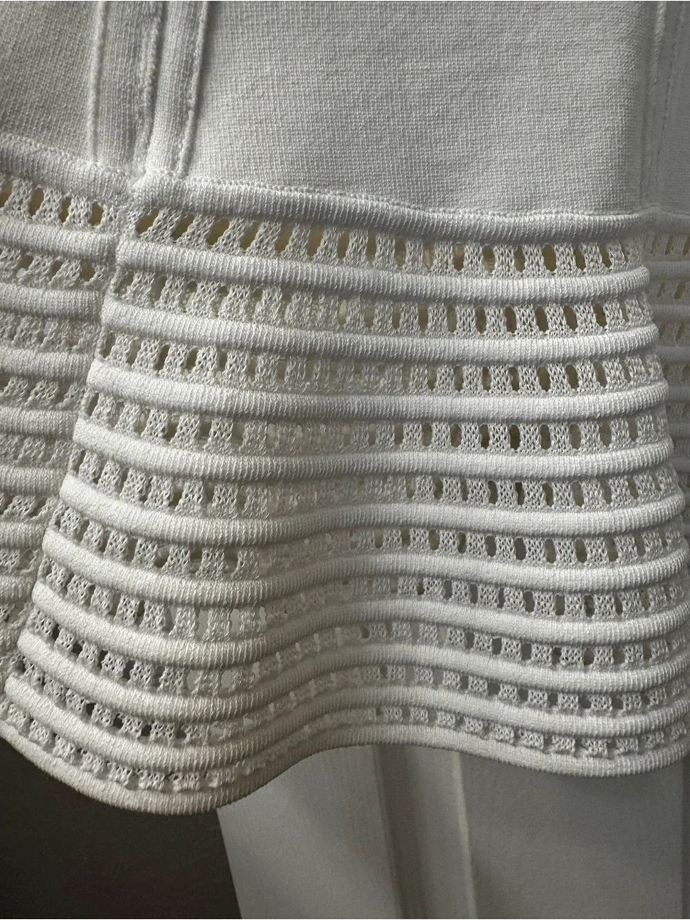 DVF White Knit Fit & Flare Dress Cap Sleeve Mini Dress Sz S